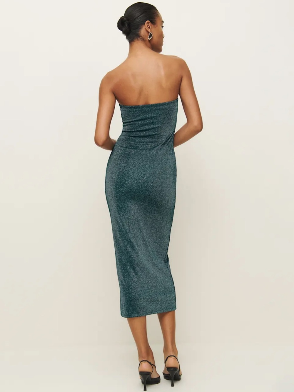 Reformation Ryden Knit Dress in Mermaid Sparkle Size Small - Picture 2 of 10